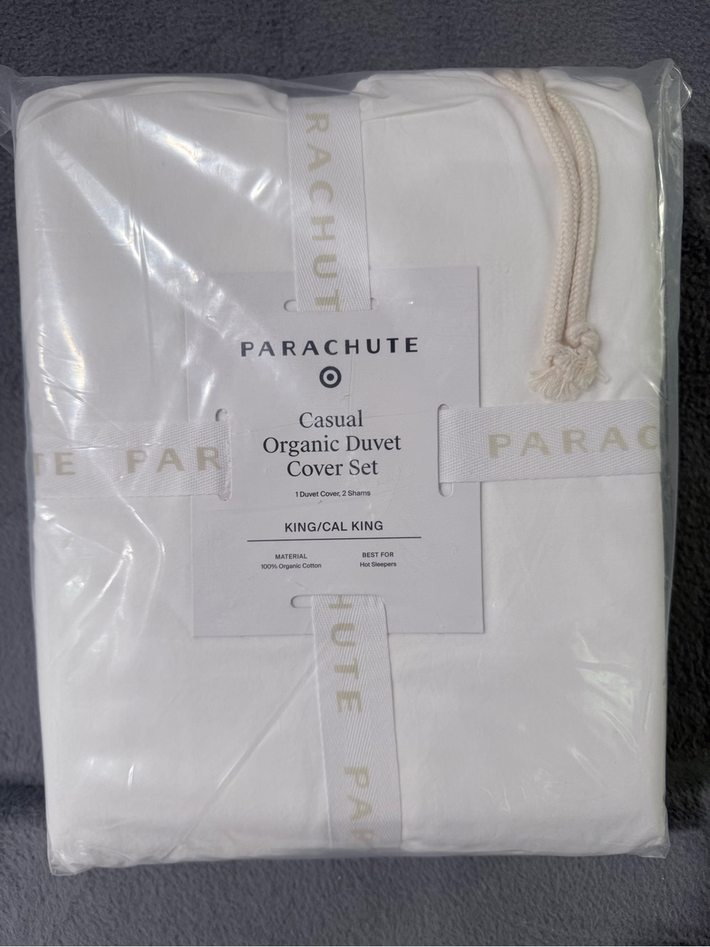 Parachute - White Casual Organic Duvet Cover Set